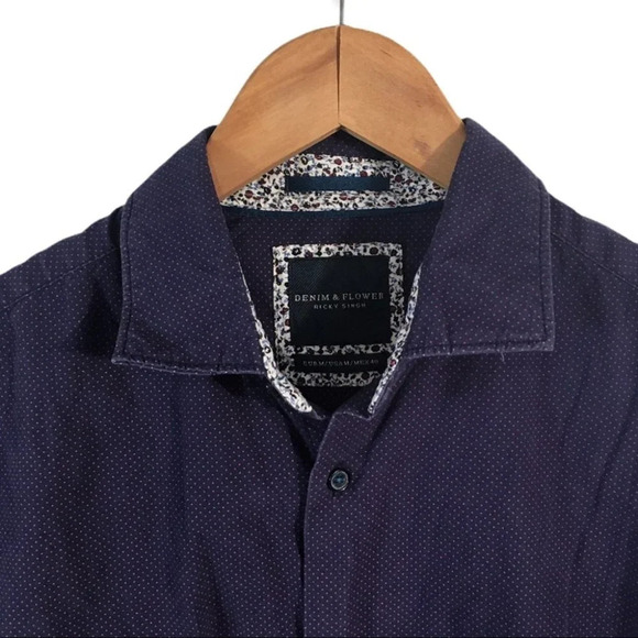 BF586 Denim & Flower Ricky Singh Slim Fit Shirt M - Picture 4 of 4